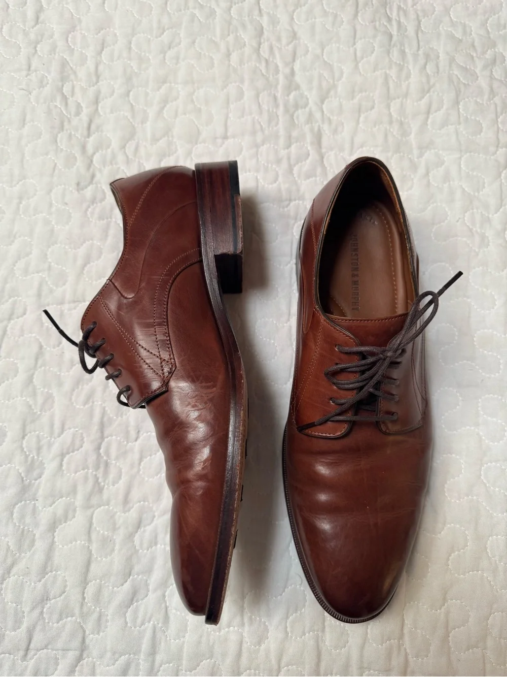 Johnston & Murphy Men’s Cognac Brown Leather Oxford Dress Shoes